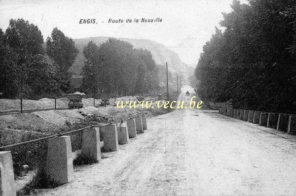 ancienne carte postale de Engis Route de la Neuville