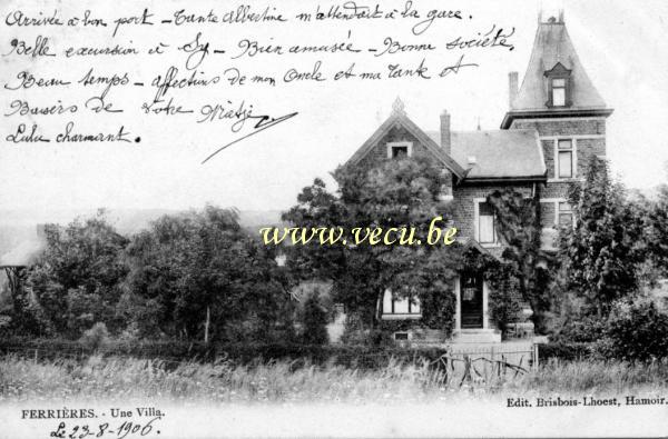ancienne carte postale de Ferrières Une Villa