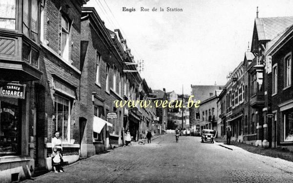 ancienne carte postale de Engis Rue de la Station