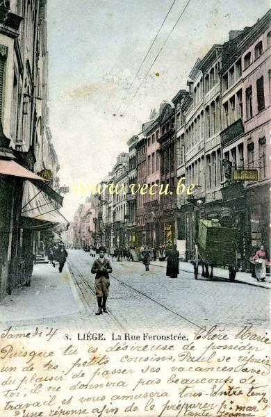 postkaart van Luik La rue Feronstrée