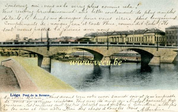 postkaart van Luik Pont de la Boverie
