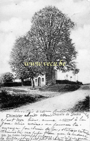 ancienne carte postale de Thimister Chapelle de Stockis