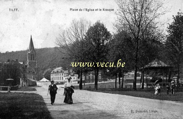 postkaart van Tilff Place de l'Eglise et le Kiosque