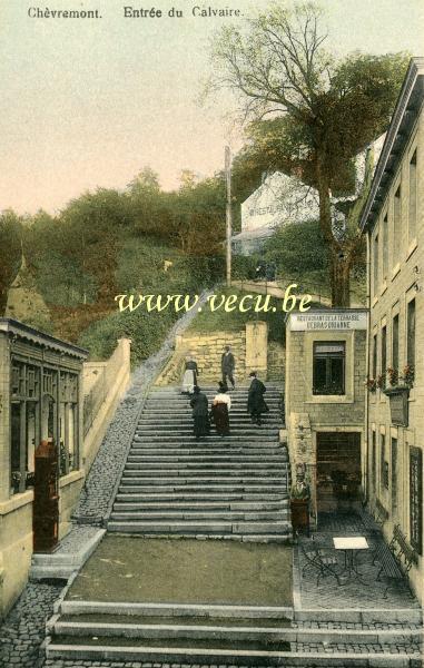 ancienne carte postale de Chèvremont Entrée du calvaire