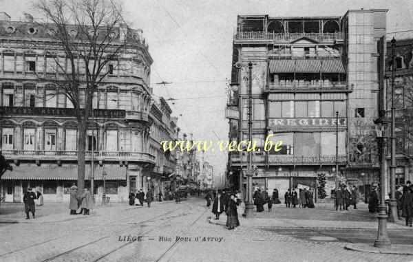 ancienne carte postale de Liège Rue Pont d'Avroy