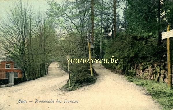 ancienne carte postale de Spa Promenade des Français