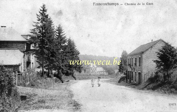 ancienne carte postale de Francorchamps Chemin de la gare