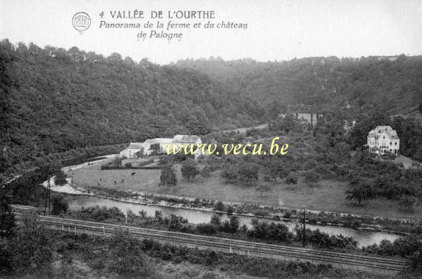 ancienne carte postale de Palogne Panorama de le ferme et du château de Palogne