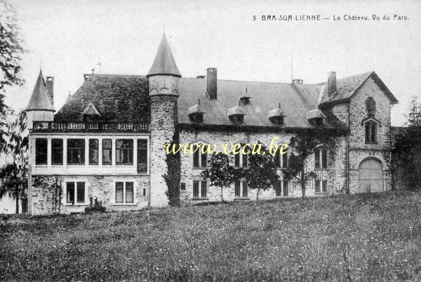 ancienne carte postale de Bra-sur-Lienne Le château vu du parc
