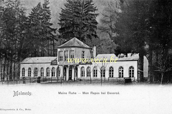 ancienne carte postale de Malmedy Restaurant Mon Repos