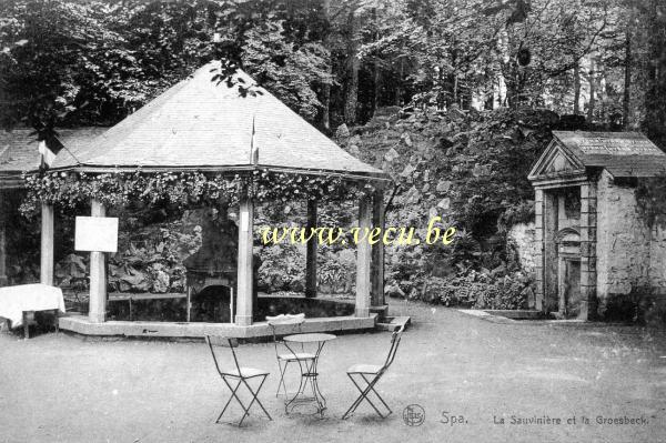 ancienne carte postale de Spa La Sauvenière et le Groesbeck