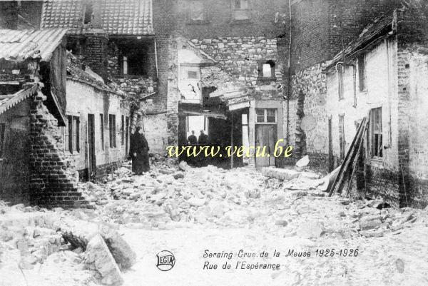 postkaart van Seraing Crue de la Meuse 1925-1926  - Rue de l'espérance