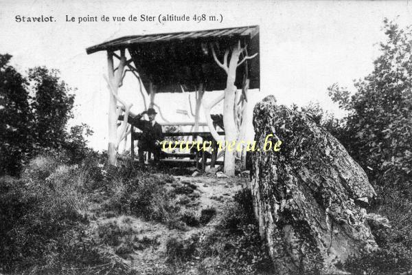 ancienne carte postale de Stavelot Le point de vue de Ster (altitude 498m)
