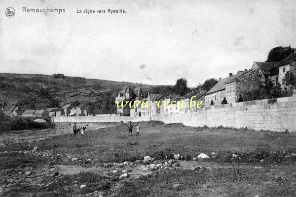 ancienne carte postale de Remouchamps La digue vers Aywaille