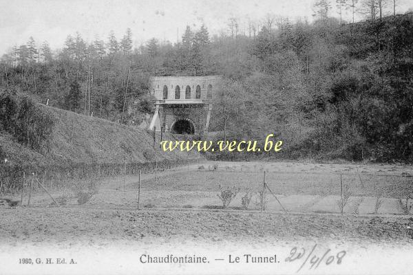 ancienne carte postale de Chaudfontaine Le Tunnel