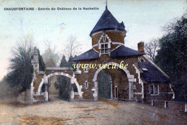 ancienne carte postale de Chaudfontaine Entrée du Château de la Rochette