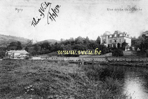 ancienne carte postale de Méry Rive droite de l'Ourthe