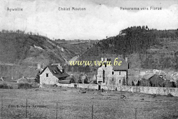 ancienne carte postale de Aywaille Châlet Mouton - Panorama vers Florzé