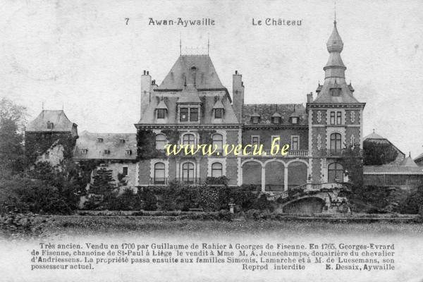ancienne carte postale de Aywaille Awan - Aywaille - Le Château