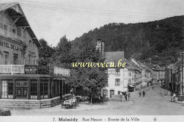 ancienne carte postale de Malmedy Rue Neuve - Entrée de la ville