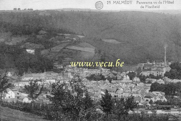 ancienne carte postale de Malmedy Panorama vu de l'hôtel de Floriheid
