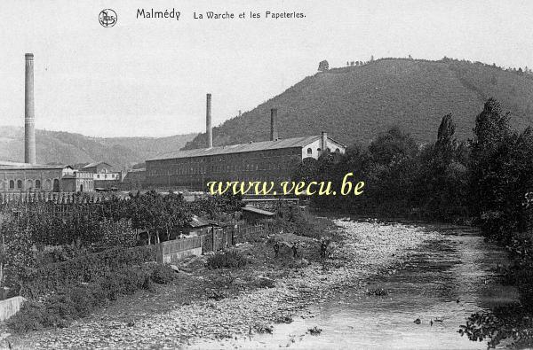 ancienne carte postale de Malmedy La Warche et les Papeteries