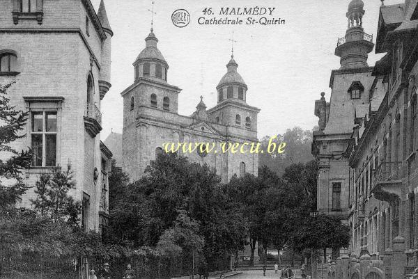 ancienne carte postale de Malmedy Cathédrale St-Quirin