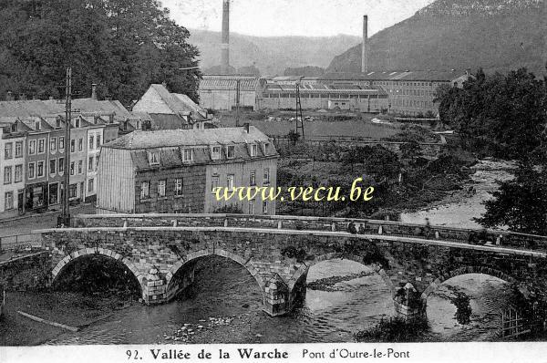 ancienne carte postale de Malmedy Vallée de la Warche - Pont d'Outre-le-Pont