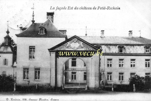 ancienne carte postale de Petit-Rechain La façade Est du château de Petit-Rechain