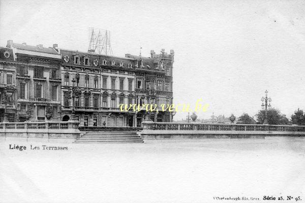 ancienne carte postale de Liège Les Terrasses