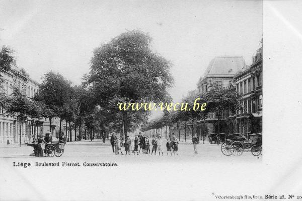 postkaart van Luik Boulevard Piercot. Conservatoire.