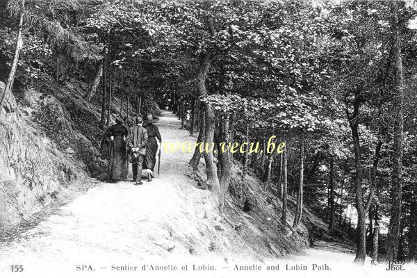 ancienne carte postale de Spa Sentier d'Annette et Lubin