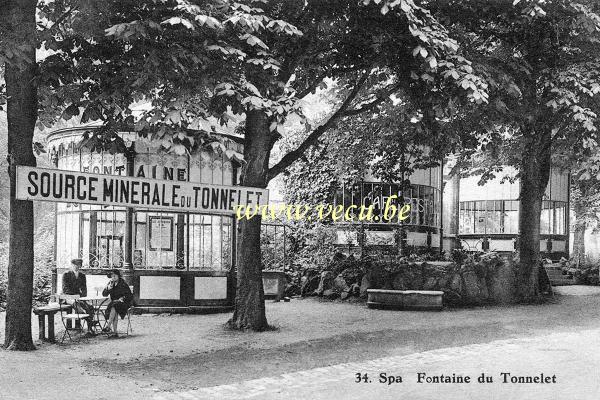 ancienne carte postale de Spa Fontaine du Tonnelet