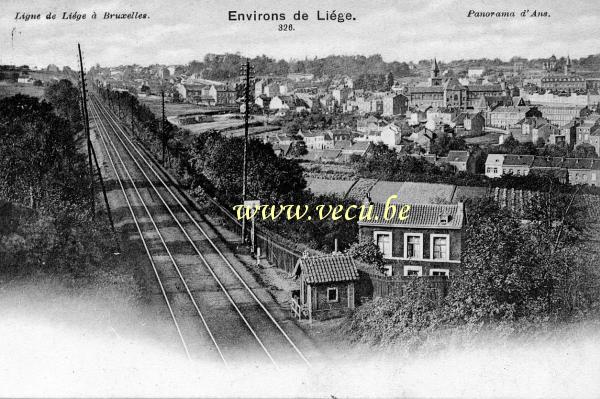 ancienne carte postale de Ans Ligne de Liège à Bruxelles - Panorama d'Ans