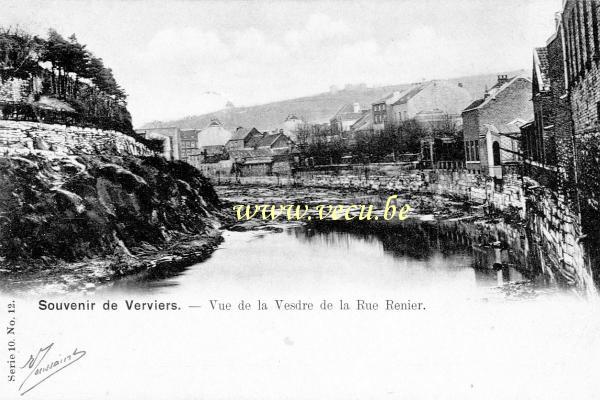postkaart van Verviers Vue de la Vesdre de la rue Renier