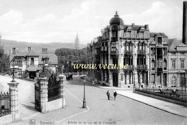postkaart van Verviers Entrée de la rue de la Concorde