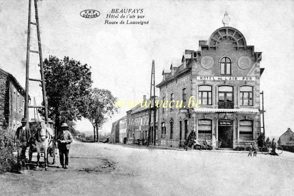 ancienne carte postale de Beaufays Hôtel de l'air pur - Route de Louveigné