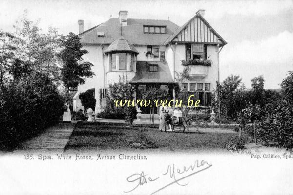 ancienne carte postale de Spa White House, Avenue Clémentine