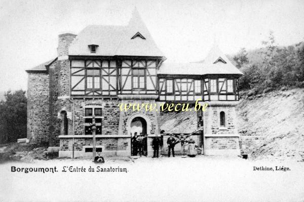ancienne carte postale de La Gleize Borgoumont - L'entrée du Sanatorium