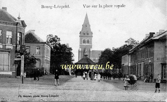 ancienne carte postale de Bourg-Léopold Vue sur la place royale
