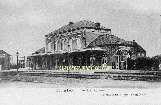 ancienne carte postale de Bourg-Léopold La Station