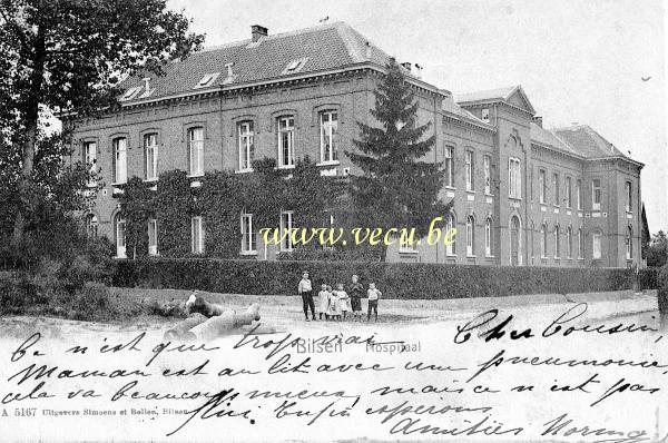 ancienne carte postale de Bilzen Hôpital