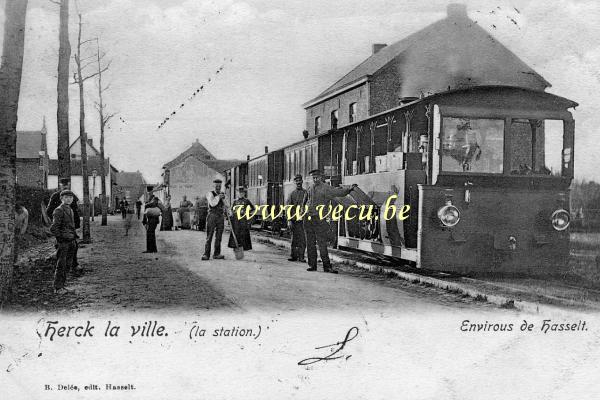 ancienne carte postale de Herck-la-Ville La station