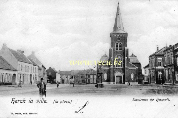 ancienne carte postale de Herck-la-Ville La place
