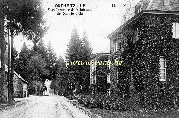 ancienne carte postale de Tenneville Orthenville - Vue latérale du château de Sainte Ode