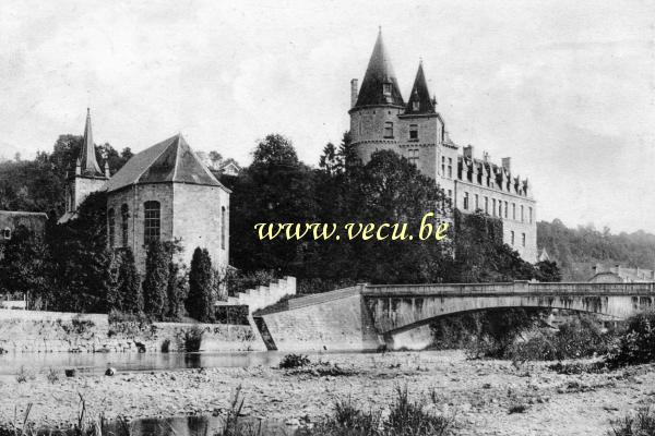 ancienne carte postale de Durbuy L'Ourthe et le Château - Durbuy, la plus petite ville du monde.