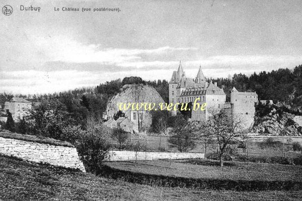 ancienne carte postale de Durbuy Le Château (vue postérieure)