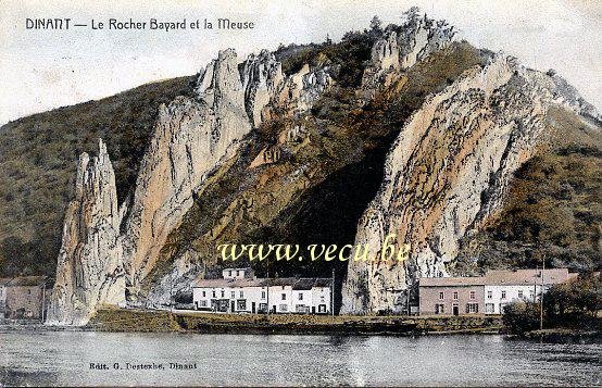 ancienne carte postale de Dinant Le Rocher Bayard et la Meuse