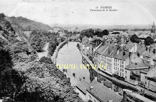 ancienne carte postale de Namur Panorama de la Sambre