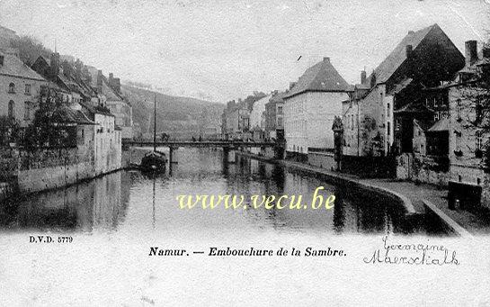 ancienne carte postale de Namur Embouchure de la Sambre